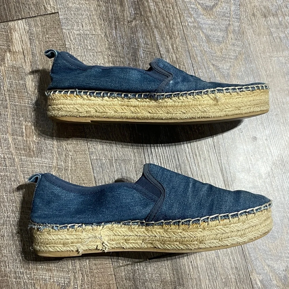 Sam Edelman Carrin Denim Platform Espadrille Slip-On Shoes